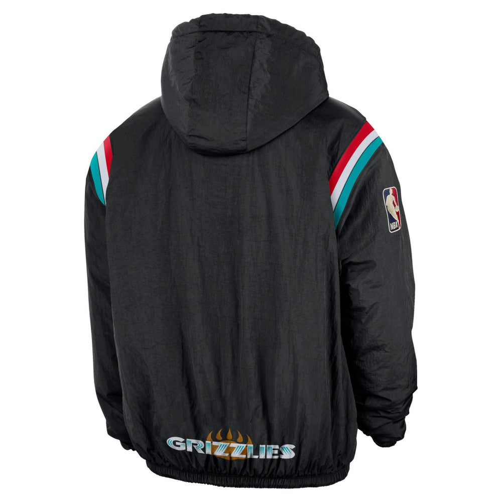 Black Memphis Grizzlies Hardwood Classics Therma-FIT Half-Zip Hooded Windbreaker | NBA
