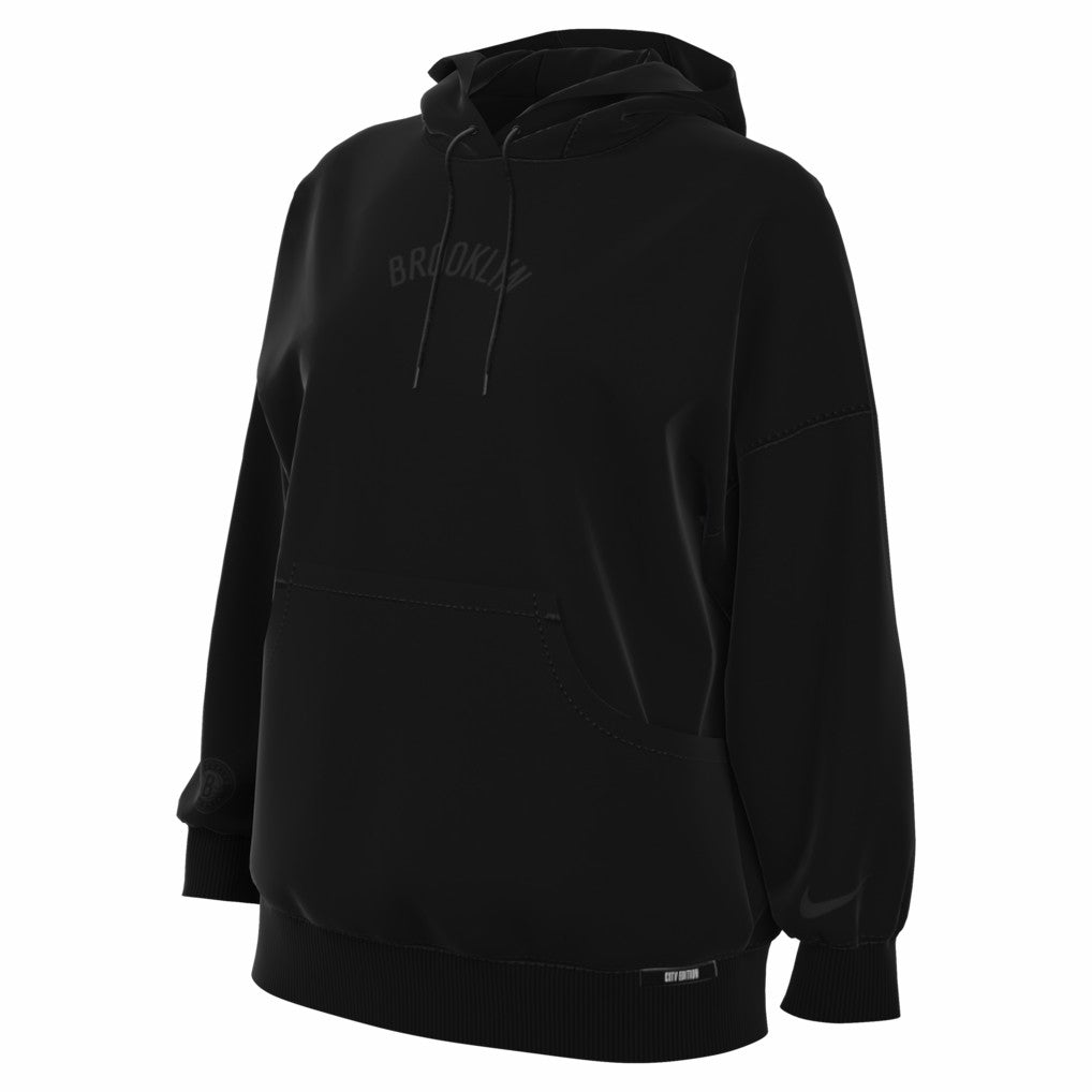 Black Brooklyn Nets Women's 2025/26 City Edition Remix Premium Fleece Hoodie | NBA