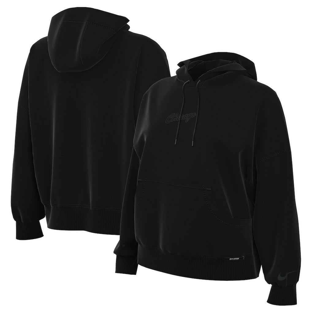 Black Chicago Bulls Women's 2025/26 City Edition Remix Premium Fleece Hoodie | NBA