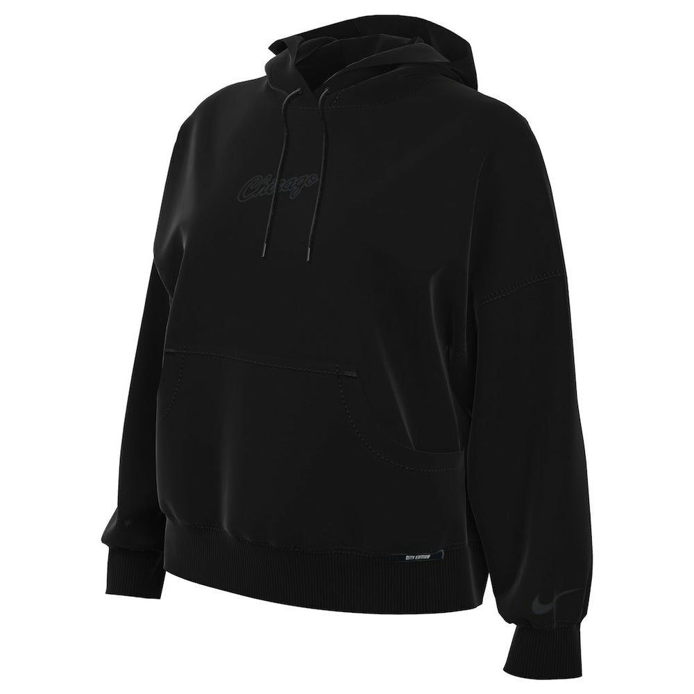 Black Chicago Bulls Women's 2025/26 City Edition Remix Premium Fleece Hoodie | NBA