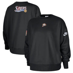 Black Philadelphia 76ers Women's Classic Edition Hardwood Classics Premium Phoenix Fleece Sweatshirt | NBA