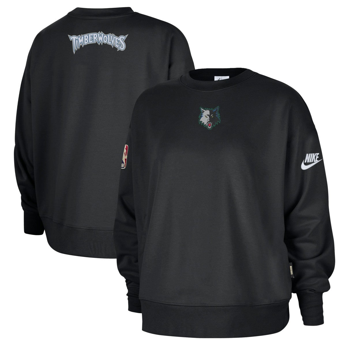 Black Minnesota Timberwolves Women's Classic Edition Hardwood Classics Premium Phoenix Fleece Sweatshirt | NBA