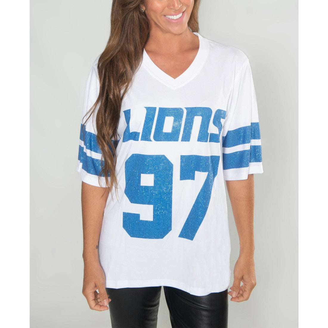 Detroit Lions Aidan Hutchinson  Cuce Women's Crystal V-Neck Tunic | NFL US