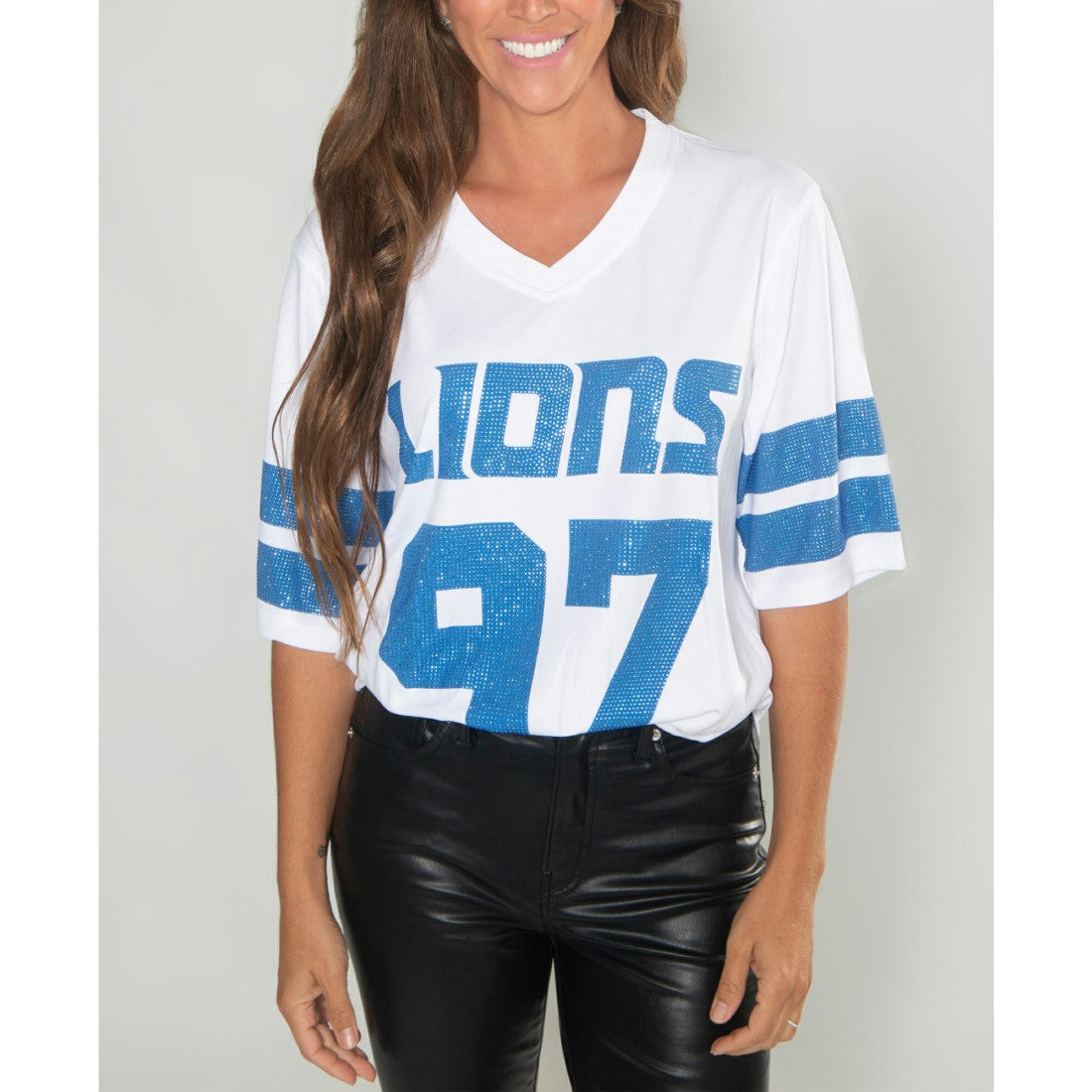 Detroit Lions Aidan Hutchinson  Cuce Women's Crystal V-Neck Tunic | NFL US