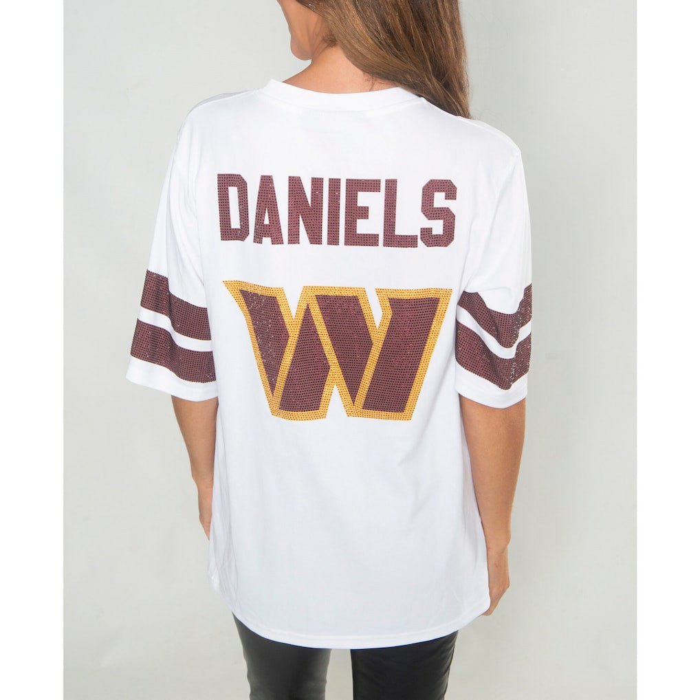 Washington Commanders Jayden Daniels  Cuce Women's Crystal V-Neck Tunic | NFL New