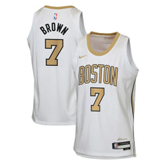 White Jaylen Brown Boston Celtics Youth 2025/26 City Edition Swingman Jersey | NBA