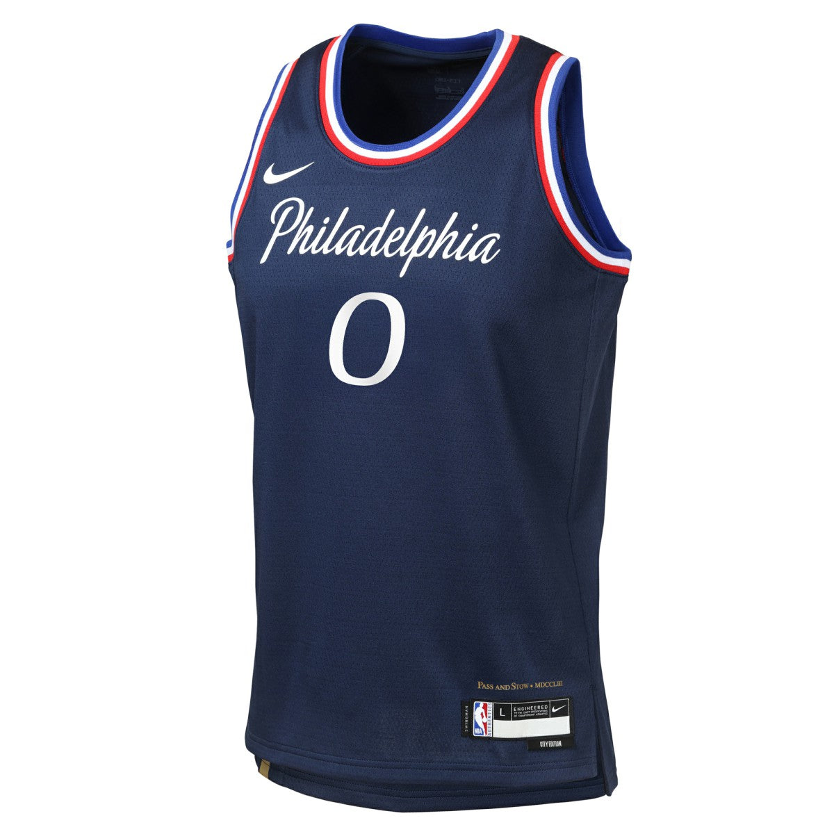 Navy Tyrese Maxey Philadelphia 76ers Youth 2025/26 City Edition Swingman Jersey | NBA