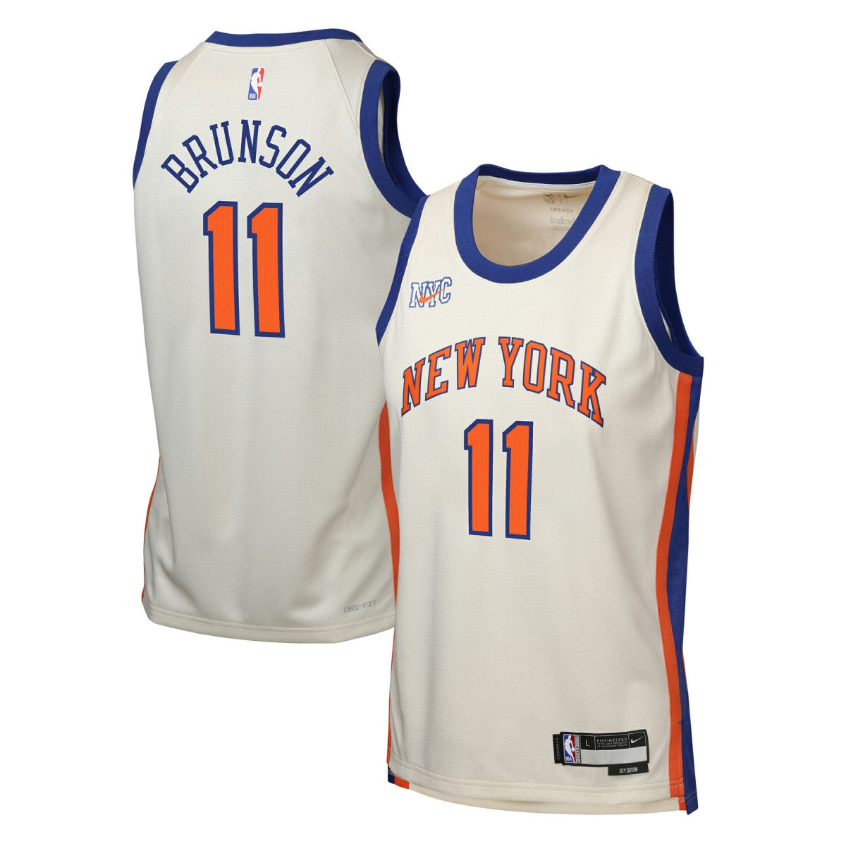 Cream Jalen Brunson New York Knicks Youth 2025/26 City Edition Swingman Jersey | NBA