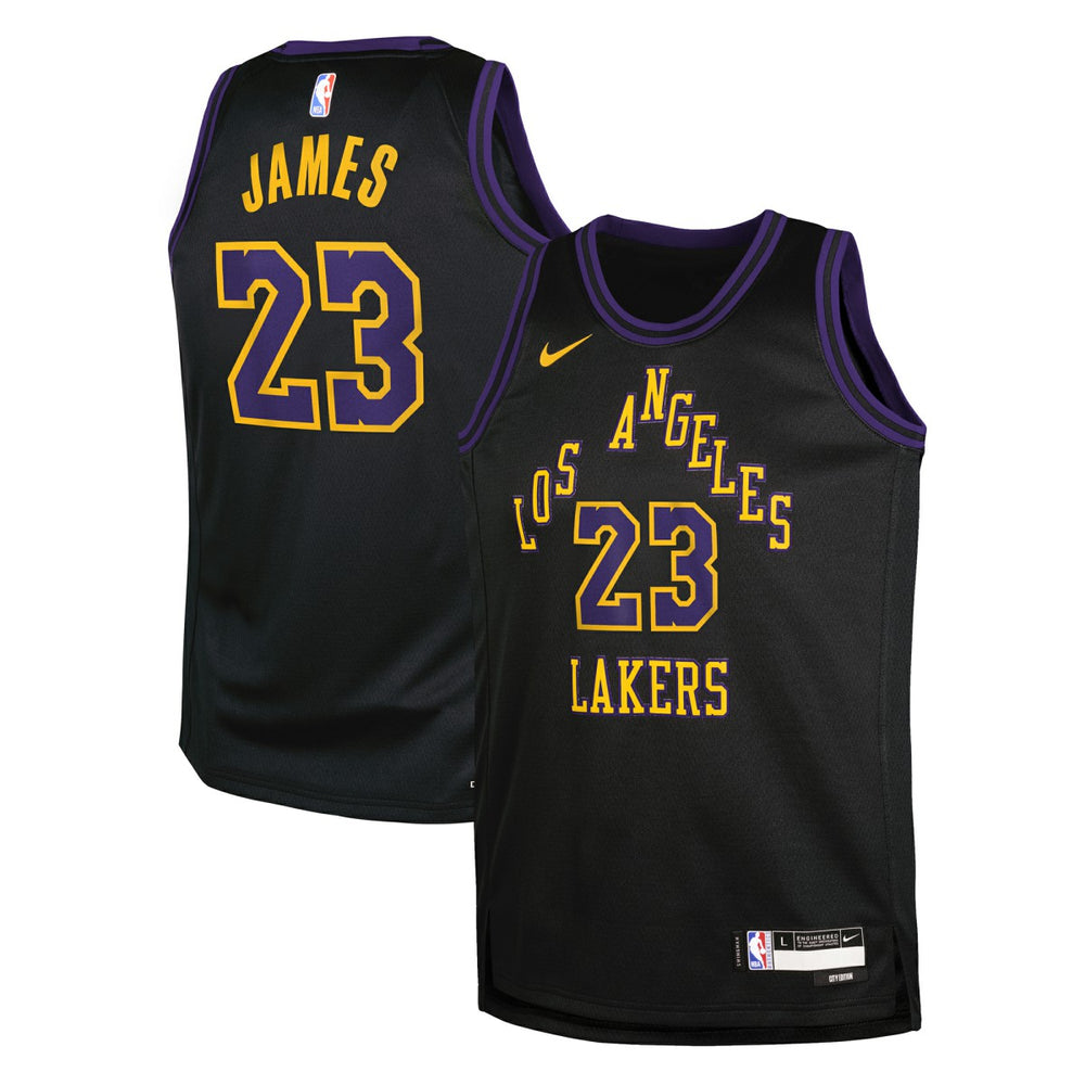 Black LeBron James Los Angeles Lakers Youth 2025/26 City Edition Swingman Jersey | NBA