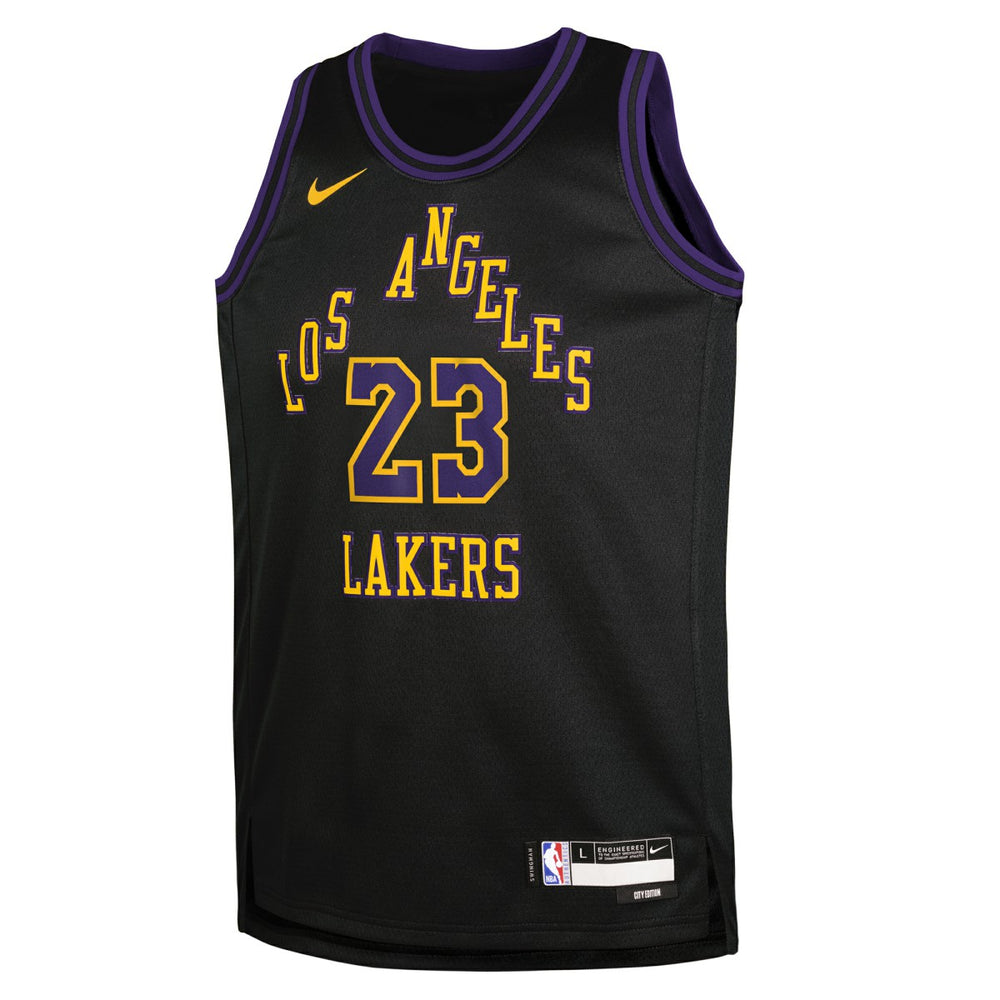 Black LeBron James Los Angeles Lakers Youth 2025/26 City Edition Swingman Jersey | NBA