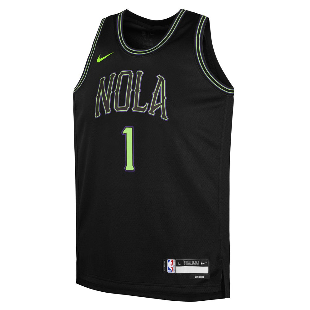 Black Zion Williamson New Orleans Pelicans Youth 2025/26 City Edition Swingman Jersey | NBA