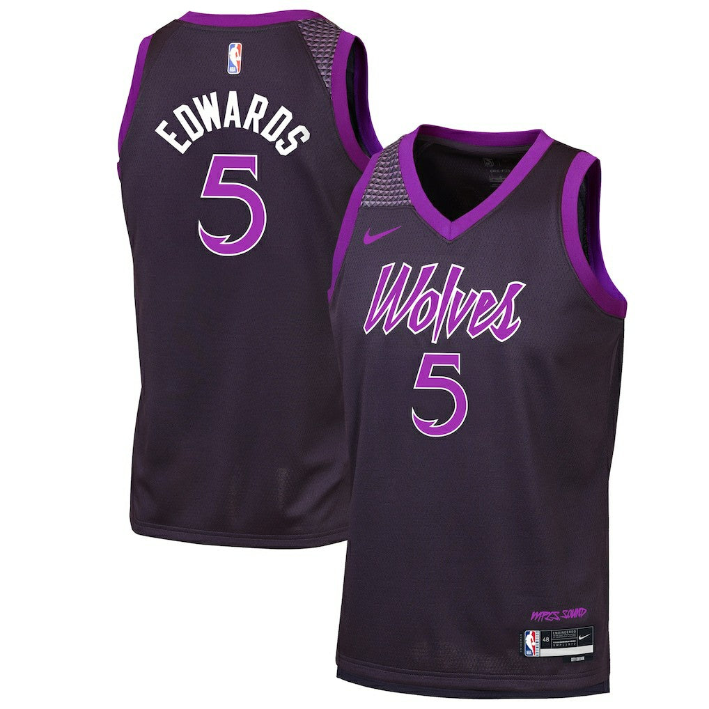 Purple Anthony Edwards Minnesota Timberwolves Youth 2025/26 City Edition Swingman Jersey | NBA