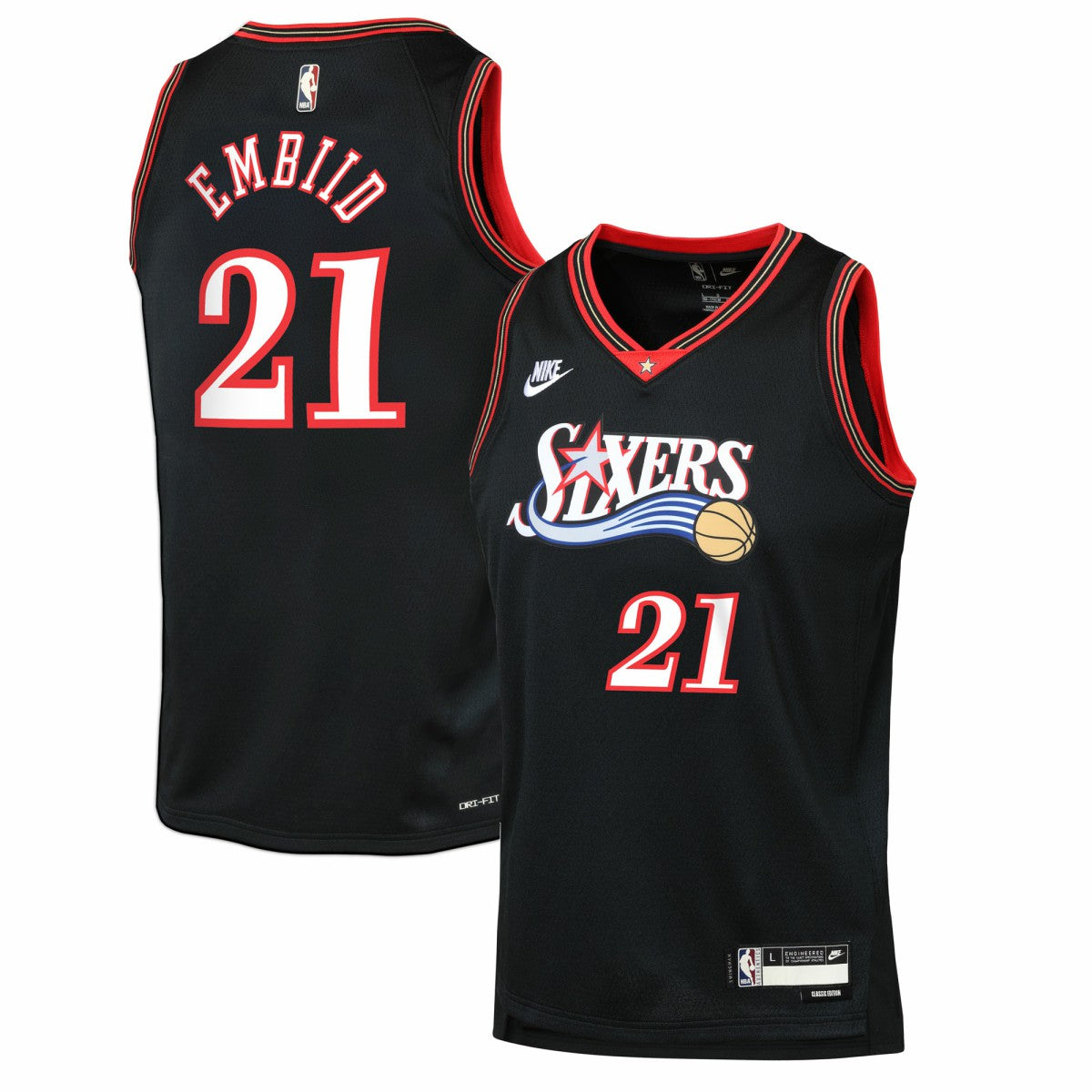 Black Joel Embiid Philadelphia 76ers Youth Swingman Jersey | NBA
