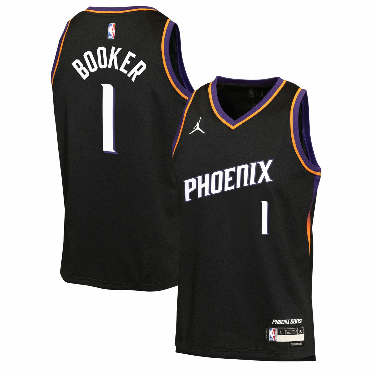 Black Devin Booker Phoenix Suns Jordan Brand Youth Swingman Jersey | NBA