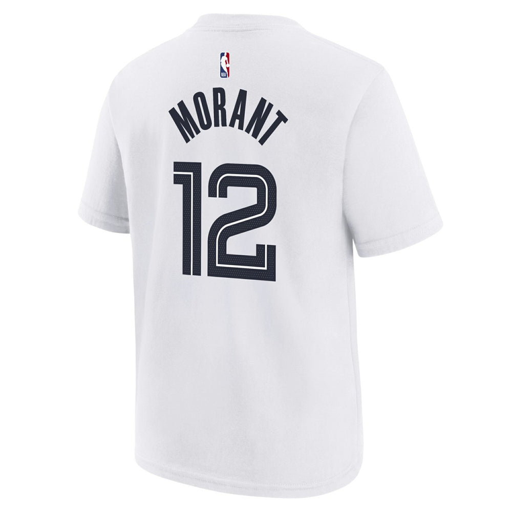 White Ja Morant Memphis Grizzlies Youth 2025/26 City Edition Name & Number T-Shirt | NBA