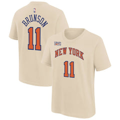 Cream Jalen Brunson New York Knicks Youth 2025/26 City Edition Name & Number T-Shirt | NBA