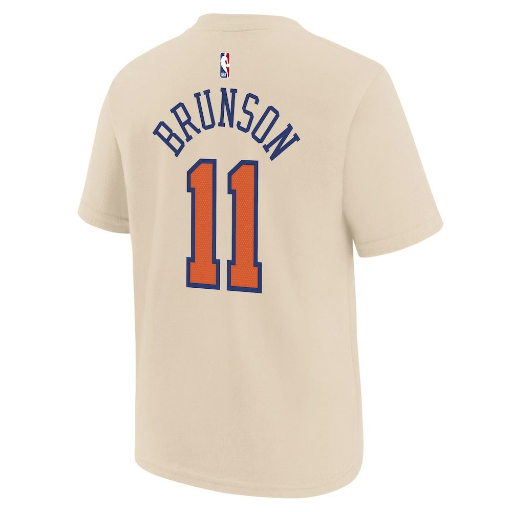 Cream Jalen Brunson New York Knicks Youth 2025/26 City Edition Name & Number T-Shirt | NBA