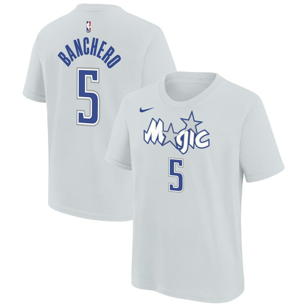 Silver Paolo Banchero Orlando Magic Youth 2025/26 City Edition Name & Number T-Shirt | NBA