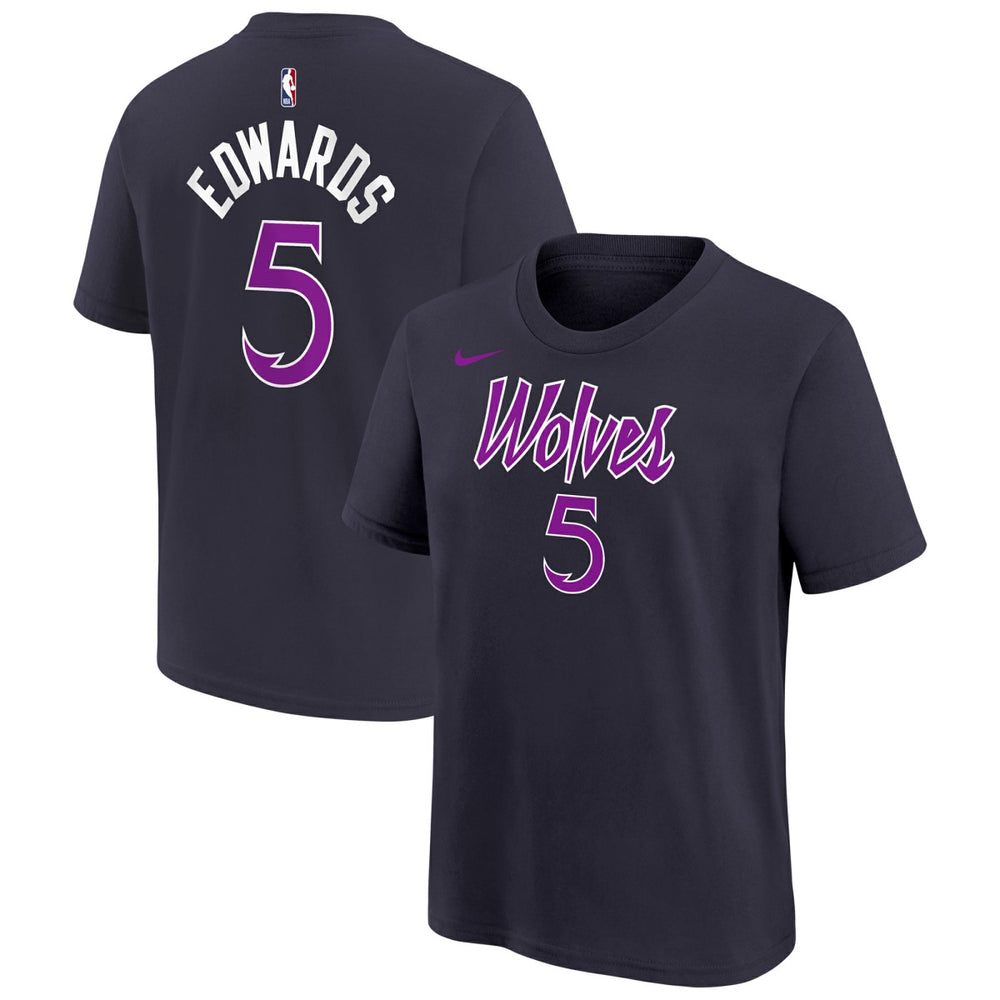 Purple Anthony Edwards Minnesota Timberwolves Youth 2025/26 City Edition Name & Number T-Shirt | NBA