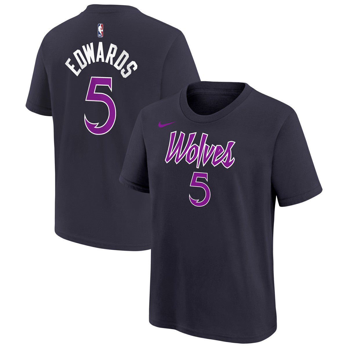Purple Anthony Edwards Minnesota Timberwolves Youth 2025/26 City Edition Name & Number T-Shirt | NBA
