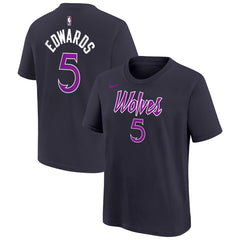 Purple Anthony Edwards Minnesota Timberwolves Youth 2025/26 City Edition Name & Number T-Shirt | NBA