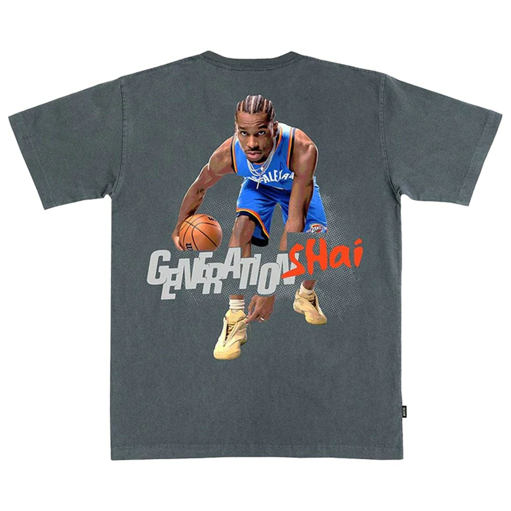 Charcoal Shai Gilgeous-Alexander Oklahoma City Thunder SLAM Unisex February/March 2025 Cover Graphic Remix T-Shirt | NBA