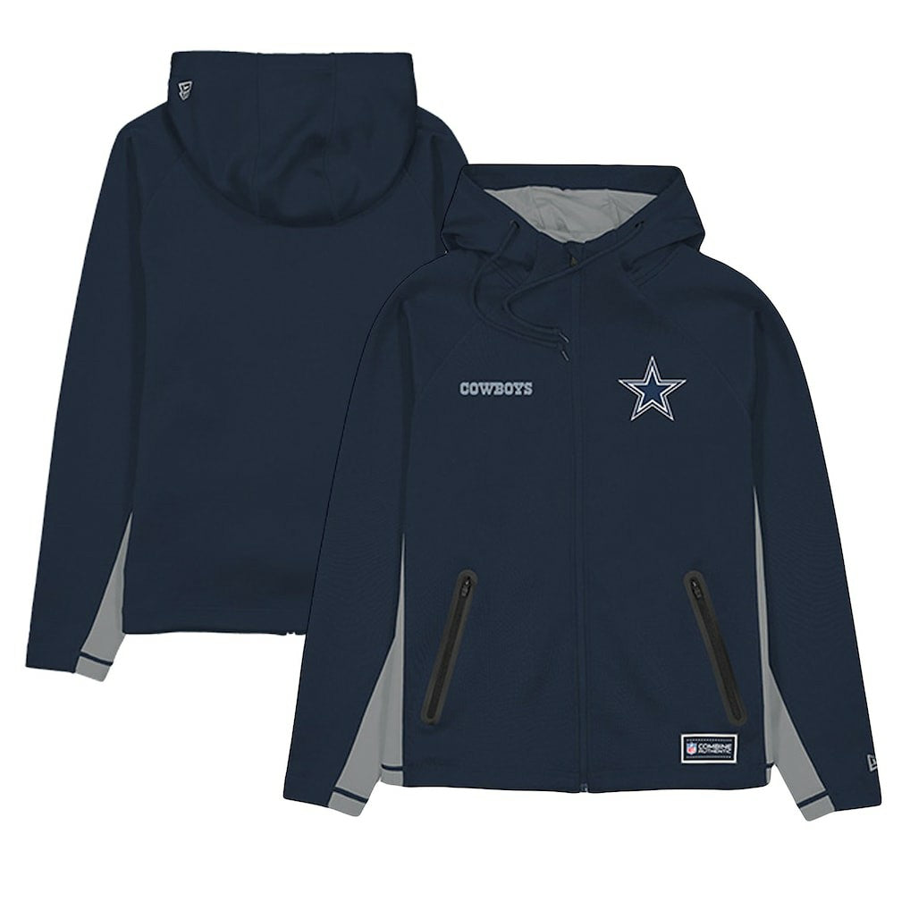 Dallas Cowboys Combine Authentic Raglan Scuba Full-Zip Hoodie | NFL Outlet