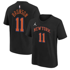 Black Jalen Brunson New York Knicks Jordan Brand Youth Statement Edition Name & Number T-Shirt | NBA