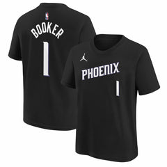 Black Devin Booker Phoenix Suns Jordan Brand Youth Statement Edition Name & Number T-Shirt | NBA