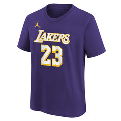 Purple LeBron James Los Angeles Lakers Jordan Brand Youth Statement Edition Name & Number T-Shirt | NBA