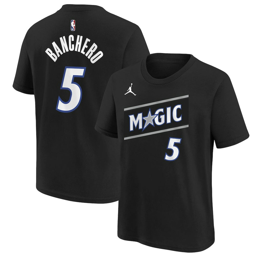 Black Paolo Banchero Orlando Magic Jordan Brand Youth Statement Edition Name & Number T-Shirt | NBA