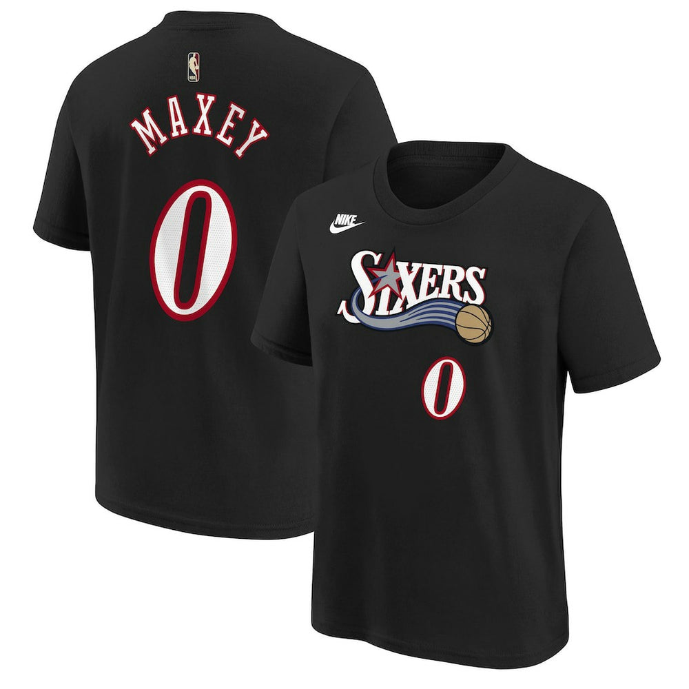 Black Tyrese Maxey Philadelphia 76ers Youth Name & Number T-Shirt | NBA