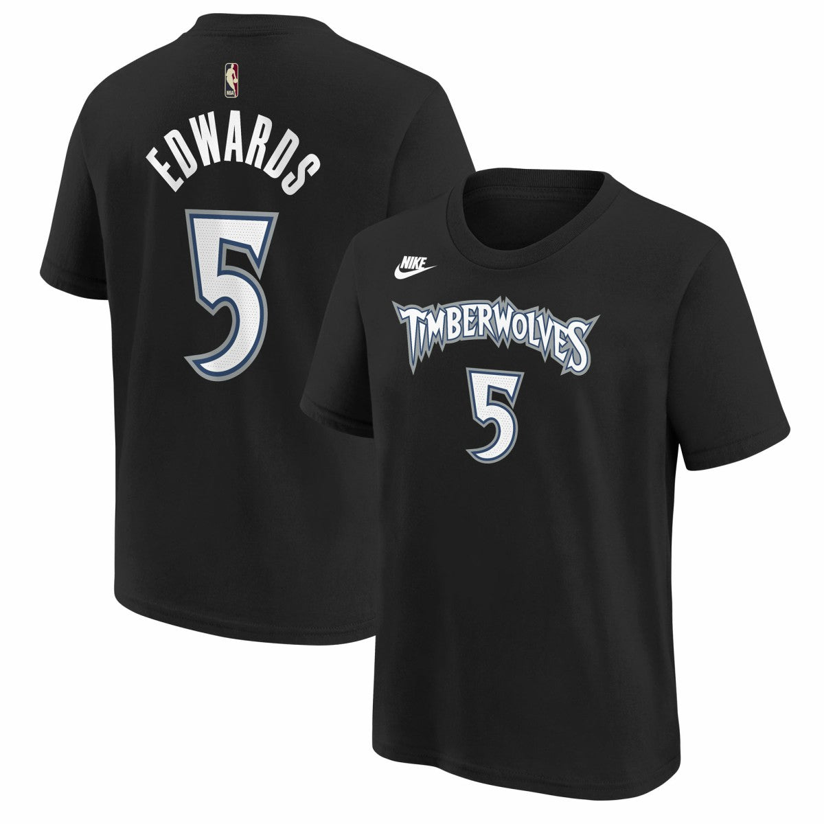 Black Anthony Edwards Minnesota Timberwolves Youth Name & Number T-Shirt | NBA