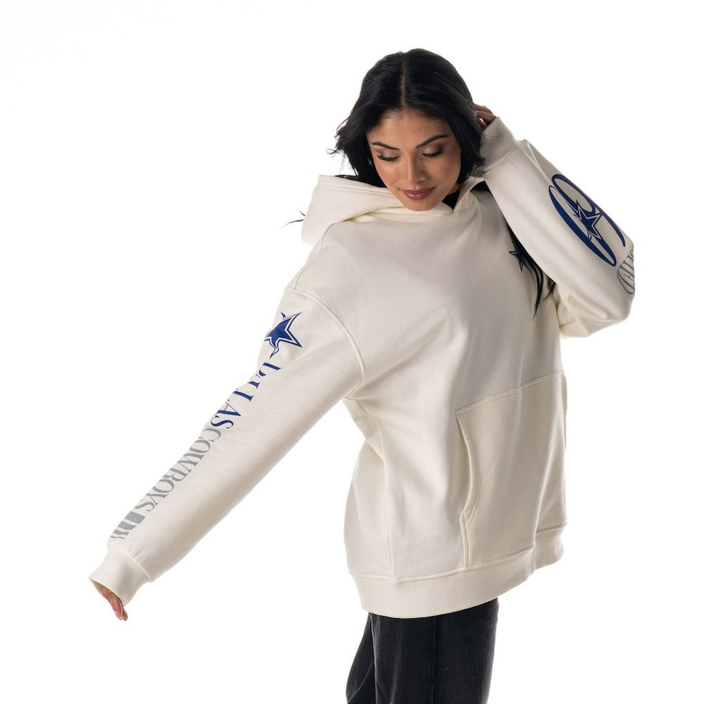 Dallas Cowboys The Wild Collective Unisex Stacked Graphic Sleeve Fleece Hoodie | NFL New