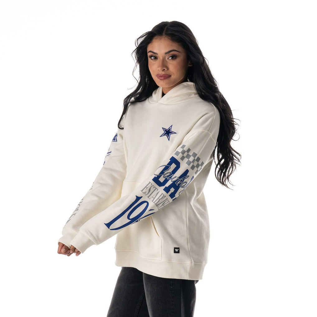 Dallas Cowboys The Wild Collective Unisex Stacked Graphic Sleeve Fleece Hoodie | NFL New