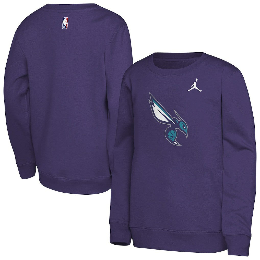 Purple Charlotte Hornets Jordan Brand Youth Courtside Statement Edition Sweatshirt | NBA