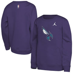 Purple Charlotte Hornets Jordan Brand Youth Courtside Statement Edition Sweatshirt | NBA