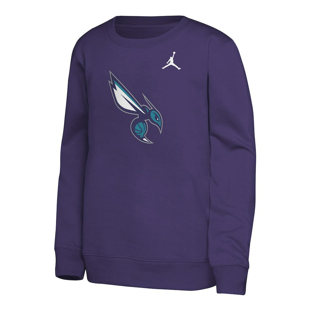 Purple Charlotte Hornets Jordan Brand Youth Courtside Statement Edition Sweatshirt | NBA