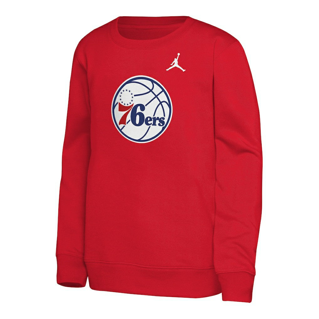 Red Philadelphia 76ers Jordan Brand Youth Courtside Statement Edition Sweatshirt | NBA