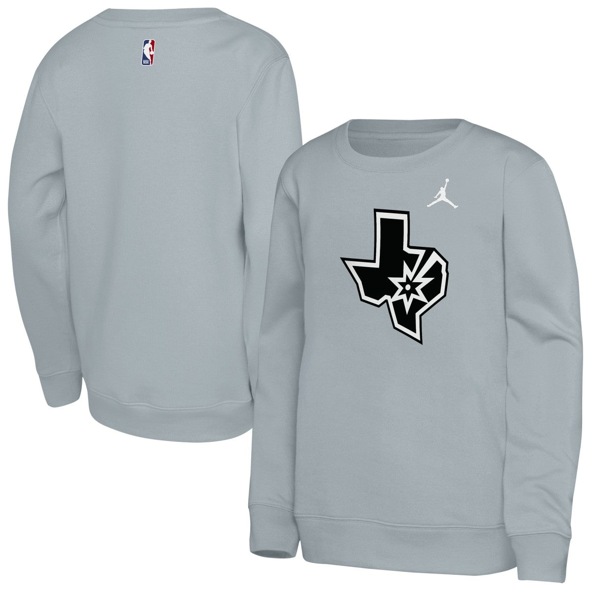 Silver San Antonio Spurs Jordan Brand Youth Courtside Statement Edition Sweatshirt | NBA