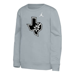 Silver San Antonio Spurs Jordan Brand Youth Courtside Statement Edition Sweatshirt | NBA