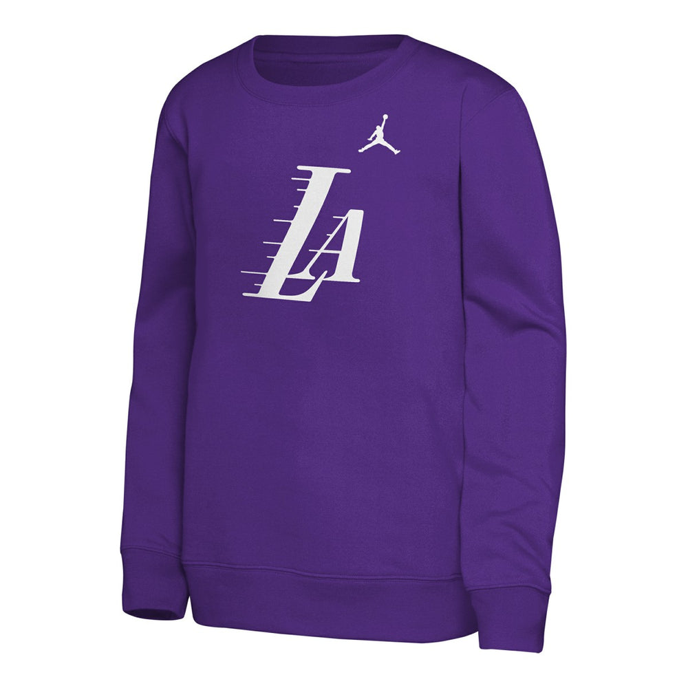 Purple Los Angeles Lakers Jordan Brand Youth Courtside Statement Edition Sweatshirt | NBA