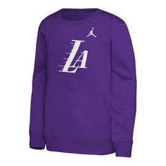Purple Los Angeles Lakers Jordan Brand Youth Courtside Statement Edition Sweatshirt | NBA