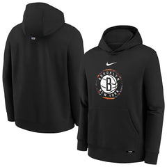 Black Brooklyn Nets Youth 2025/26 City Edition Club Fleece Pullover Hoodie | NBA