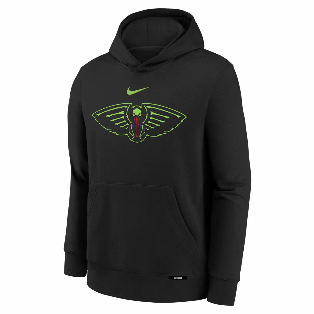 Black New Orleans Pelicans Youth 2025/26 City Edition Club Fleece Pullover Hoodie | NBA