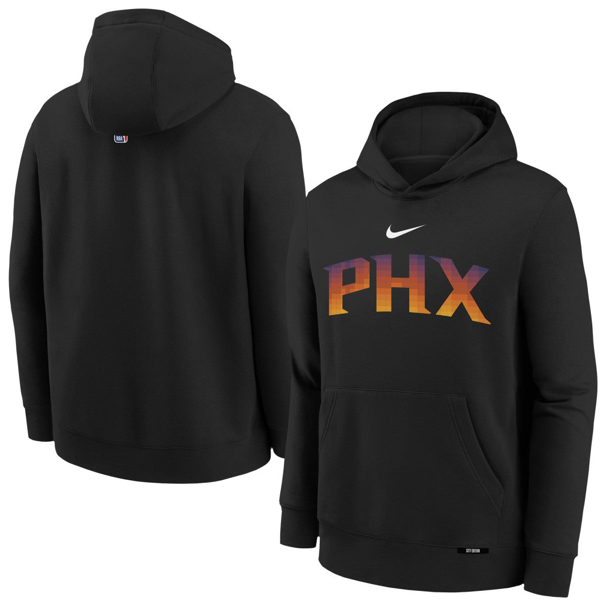 Black Phoenix Suns Youth 2025/26 City Edition Club Fleece Pullover Hoodie | NBA