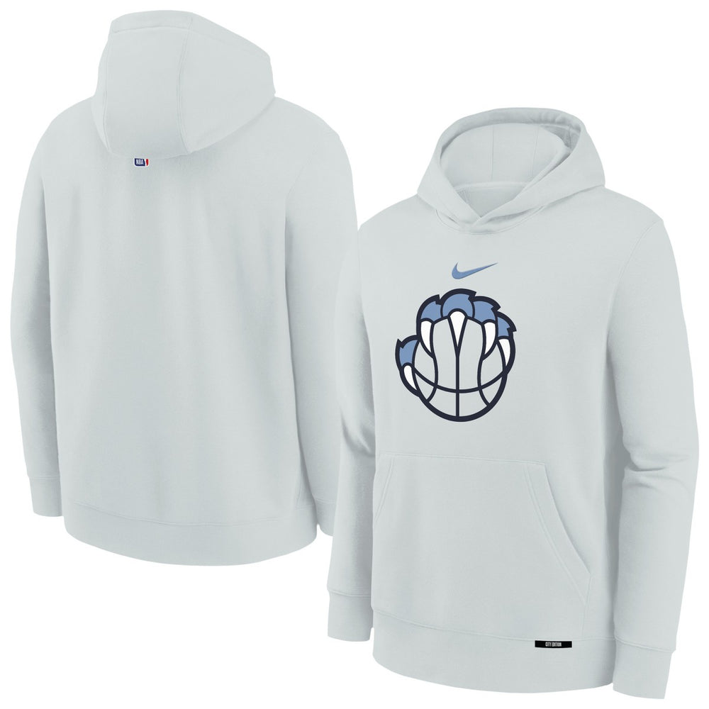 Silver Memphis Grizzlies Youth 2025/26 City Edition Club Fleece Pullover Hoodie | NBA