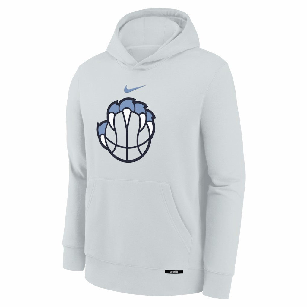 Silver Memphis Grizzlies Youth 2025/26 City Edition Club Fleece Pullover Hoodie | NBA
