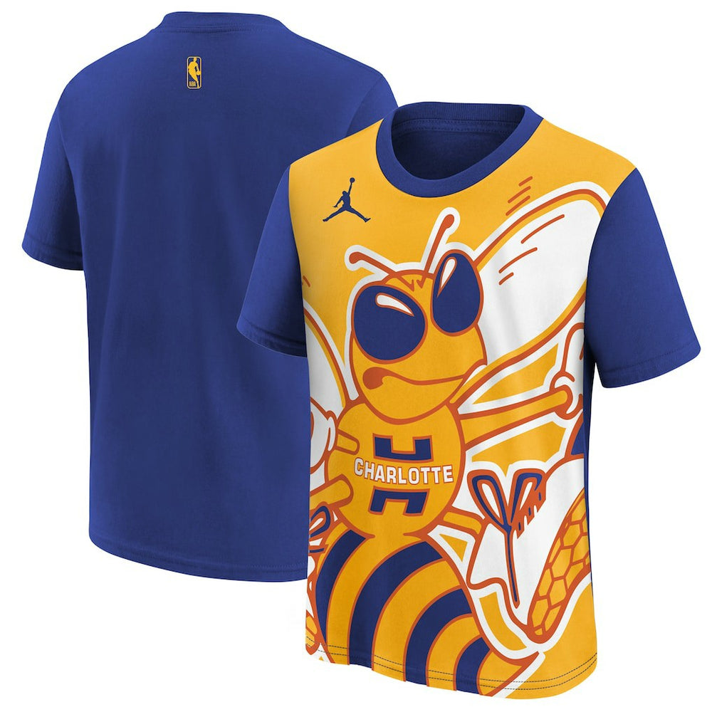 Blue/Yellow Charlotte Hornets Jordan Brand Youth 2025/26 City Edition Max90 T-Shirt | NBA
