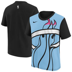 Light Blue/Black Miami Heat Youth 2025/26 City Edition Max90 T-Shirt | NBA